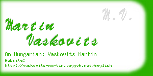 martin vaskovits business card